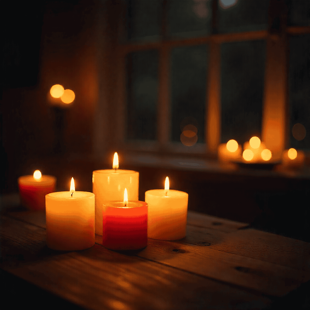 Kerzenlicht in abendlicher Atmosphäre